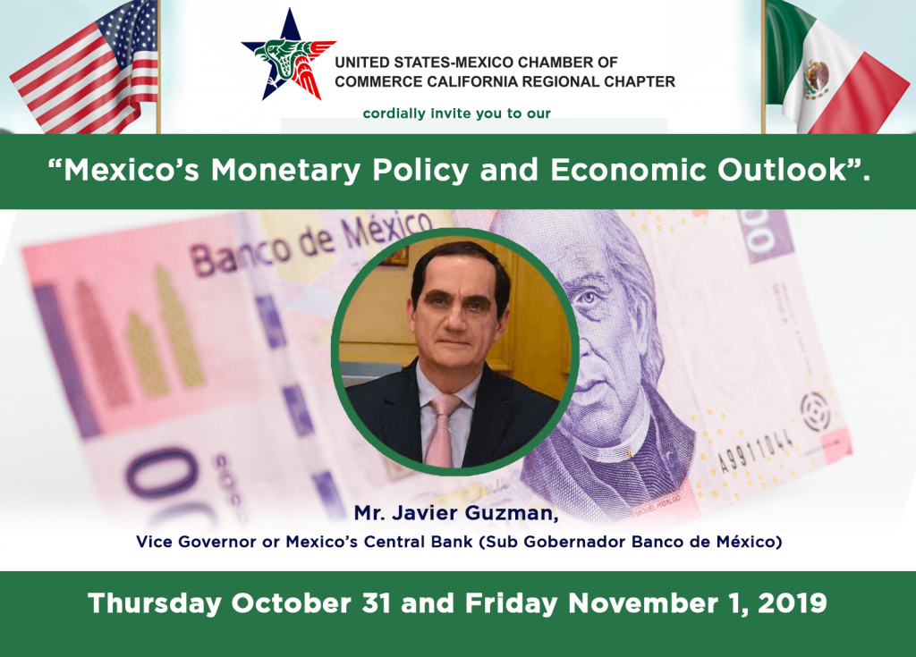 “Mexico’s Monetary Policy and Economic Outlook” – Vice Governor Mexico’s Central Bank. Mr Javier Guzman.